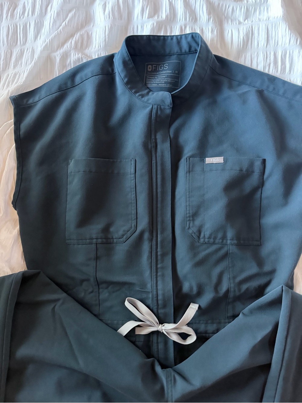 Women’s Navy Utility Jumpsuit with Drawstring Waist